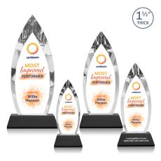 Fortier Full Color Black on Entwhistle Base Peaks Crystal Award - Crystal Awards