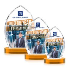 Wilton Full Color Amber on Alberton Base Peaks Crystal Award - Awards and Trophies