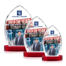 Wilton Full Color Red on Alberton Base Peaks Crystal Award - Awards and Trophies