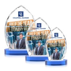 Wilton Full Color Sky Blue on Alberton Base Peaks Crystal Award - Crystal Awards