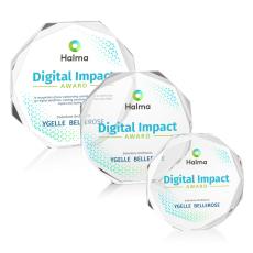 Acadian Full Color Clear Polygon Crystal Award - Full Color Imprint