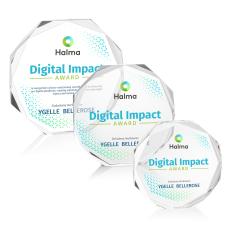 Acadian Full Color Clear Polygon Crystal Award - Crystal Awards