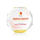 Acadian Full Color Gold Polygon Crystal Award