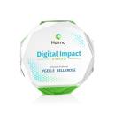 Acadian Full Color Green Polygon Crystal Award