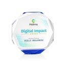 Acadian Full Color Blue Polygon Crystal Award