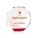 Acadian Full Color Red Polygon Crystal Award