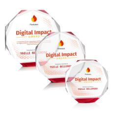 Acadian Full Color Red Polygon Crystal Award - Awards and Trophies