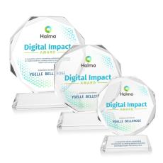 Acadian Full Color Clear on Newhaven Base Polygon Crystal Award - Diamond Awards