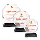 Acadian Full Color Black on Newhaven Base Polygon Crystal Award