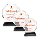 Acadian Full Color Black on Newhaven Base Polygon Crystal Award