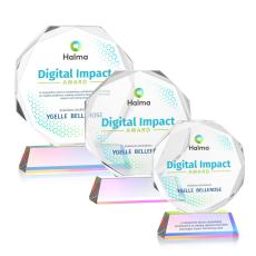 Acadian Full Color Prismatic on Newhaven Base Polygon Crystal Award - Diamond Awards