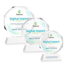 Acadian Full Color White on Newhaven Base Polygon Crystal Award - Awards and Trophies