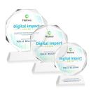 Acadian Full Color White on Newhaven Base Polygon Crystal Award