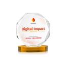 Acadian Full Color Amber on Alberton Base Polygon Crystal Award