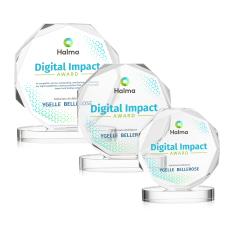 Acadian Full Color Clear on Alberton Base Polygon Crystal Award - Awards and Trophies