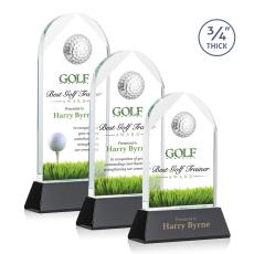 Employee Gifts - Blake Golf on Newhaven Full Color Black Globe Crystal Award