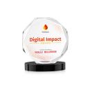 Acadian Full Color Black on Alberton Base Polygon Crystal Award