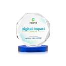 Acadian Full Color Blue on Alberton Base Polygon Crystal Award