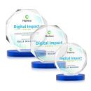 Acadian Full Color Blue on Alberton Base Polygon Crystal Award