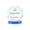 Acadian Full Color Sky Blue on Alberton Base Polygon Crystal Award