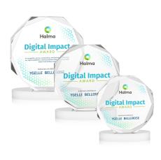 Acadian Full Color White on Alberton Base Polygon Crystal Award - Awards and Trophies