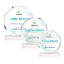 Acadian Full Color White on Alberton Base Polygon Crystal Award