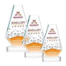 Kingsley Full Color Clear on Alberton Base Polygon Crystal Award - Full Color Imprint