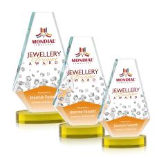 Kingsley Full Color Gold on Alberton Base Polygon Crystal Award - Awards and Trophies