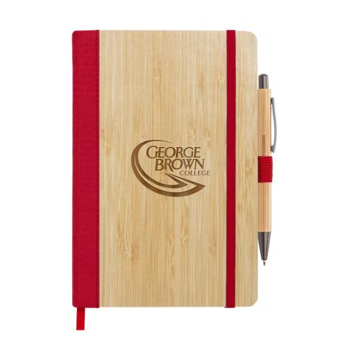 Promotional Products - Journals & Notebooks - Gift Sets - Forleo Bamboo Notebook/Lucky Pen