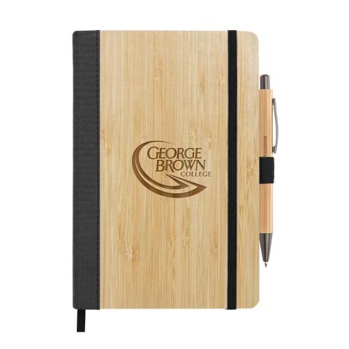 Promotional Products - Journals & Notebooks - Gift Sets - Forleo Bamboo Notebook/Lucky Pen
