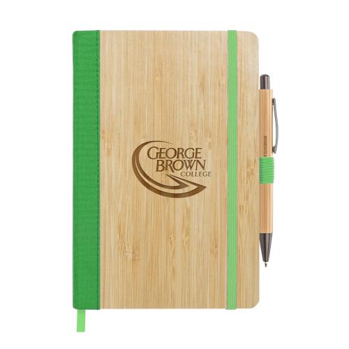 Promotional Products - Journals & Notebooks - Gift Sets - Forleo Bamboo Notebook/Lucky Pen