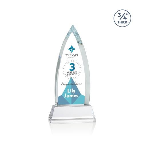 Awards and Trophies - Crystal Awards - Shildon Full Color  Clear on Newhaven Peaks Crystal Award