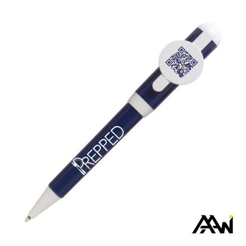 Promotional Products - Writing Instruments - Plastic Pens - Jumbo QR Billboard Twist Pen - White Accent