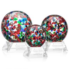 Fantasia Clear on Sheffield Base Globe Glass Award - Glass Awards