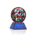 Fantasia Blue on Sheffield Base Globe Glass Award