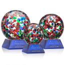 Fantasia Blue on Sheffield Base Globe Glass Award