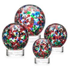 Fantasia Clear on Stanrich Base Globe Glass Award - Crystal Awards