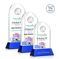 Blake Full Color Blue on Newhaven Globe Crystal Award - Globe Awards