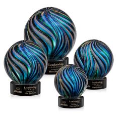 Malton Black on Stanrich Base Globe Glass Award - Awards and Trophies