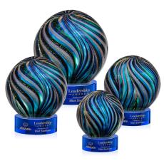 Malton Blue on Stanrich Base Globe Glass Award - Awards and Trophies
