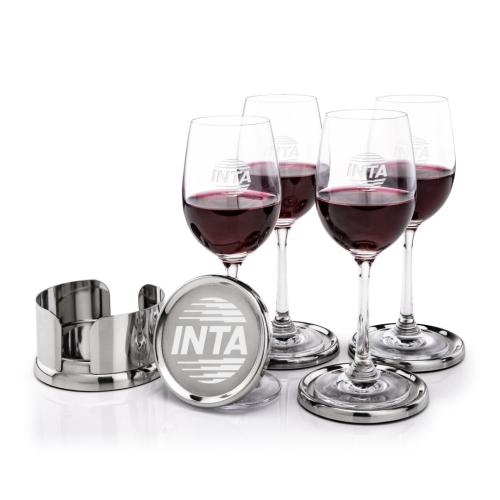 Corporate Gifts - Barware - Gift Sets - Baldoni Coasters & Burlington Wine Set