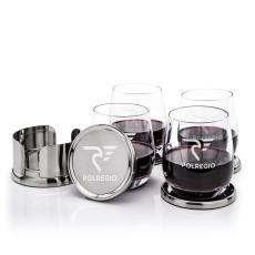 Baldoni Coasters & Crestview Stemless Wine Set - Corporate Gifts