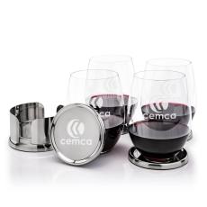Baldoni Coasters & RIEDEL Stemless Wine Set - Corporate Gifts