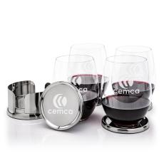 Baldoni Coasters & RIEDEL Stemless Wine Set - Corporate Gifts