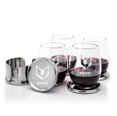 Baldoni Coasters & Stanford Stemless Wine Set - Barware