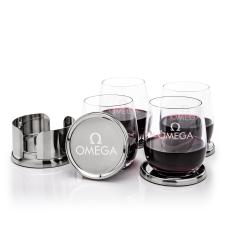 Baldoni Coasters & Salem Stemless Wine Set - Barware