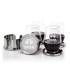 Baldoni Coasters & Vale Stemless Wine Set - Barware