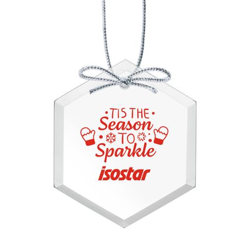 Corporate Gifts - Ornaments - Starfire Ornament - Hexagon Imprinted