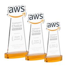 EdgeCraft Amber (via Air) on Alberton Base Unique Crystal Award - Awards and Gifts