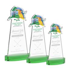 EdgeCraft Green (via Air) on Alberton Base Unique Crystal Award - Awards and Gifts